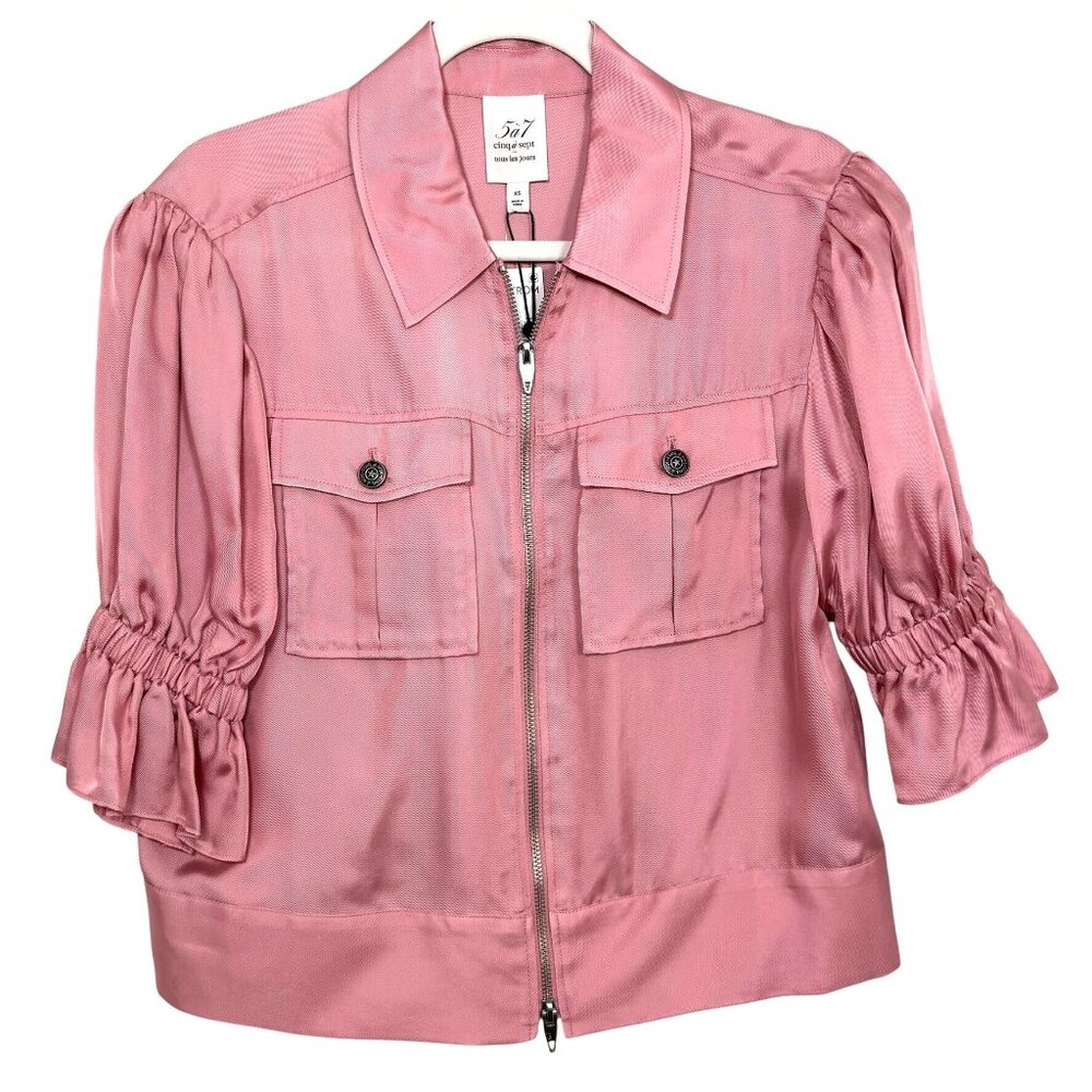 Cinq à Sept Holly Ruffle Sleeve Jacket | Blush |NWT Size XS
